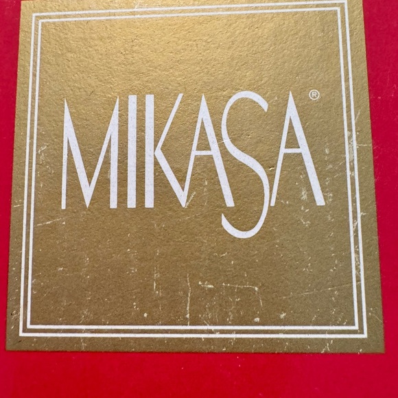 VINTAGE MIKASA CHRISTMAS Pedestal Dish original box New Tags Santa Never used - Picture 6 of 7